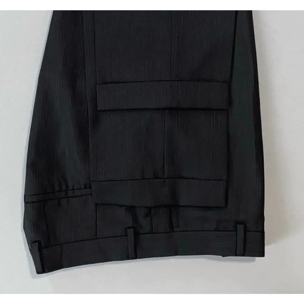 Hugo Boss Aeron/Hamen1 Flat Front Wool Dress Pants. Striped Sharkskin, 33X29.